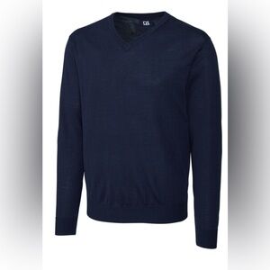 NWT - Cutter & Buck Men’s Douglas V-Neck Sweater. Dark Navy. Size XXL